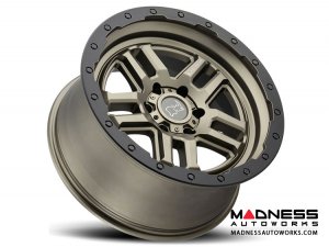 Jeep Custom Wheels (1) - Black Rhino - 17 x 9.5 - Barstow - Matte Bronze w/ Matte Black Lip Ring - (ETCHED BLACK RHINO SPOKE LOGO)